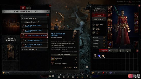 Alternatively, you can spend them on the seasonal mechanic, like the Foul Invoker of Varhan in Diablo 4.