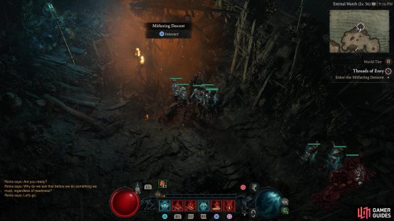 to find the Mithering Descent dungeon