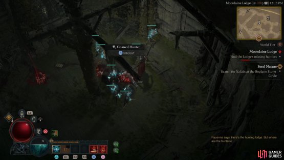 and interact with the corpses.