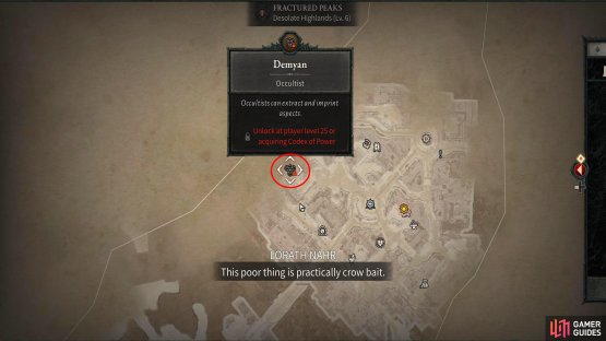 You can find the Occultist in the northeastern part of the map.