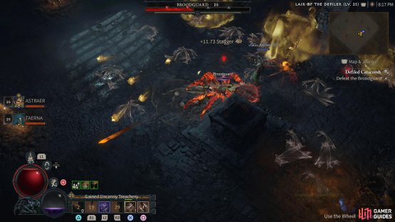 The !Broodguard will unleash a barrage of Poison puddles around the arena.