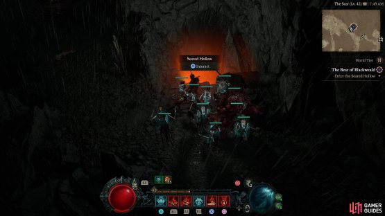 to find the Seared Hollow Dungeon.