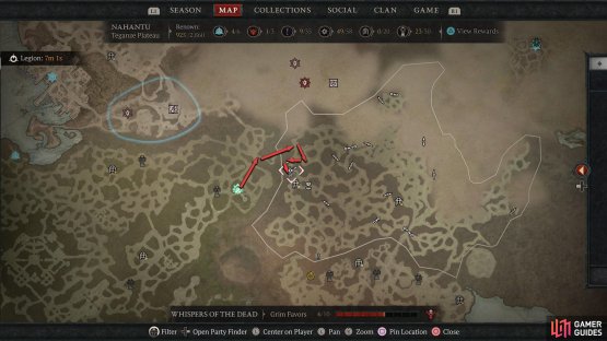 From The Den, head into Teganze Plateau via the path northeast. Now head south, west, and south again to find the Tenet.