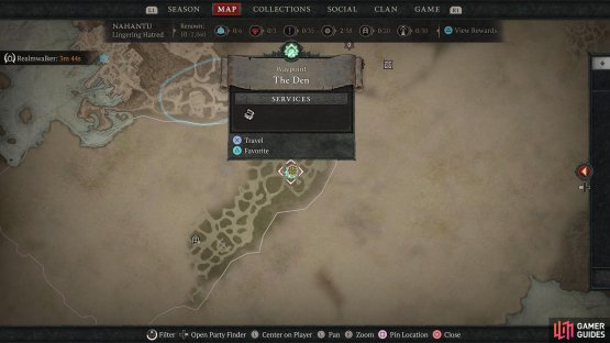 The main story will take you to The Den, teleport to it via the map.