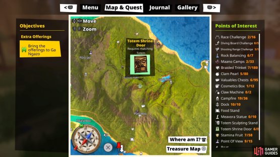 Highlight the Totem Door marker to see the carving you need