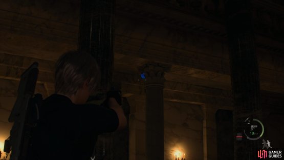 to find the second medallion hanging behind a pillar.
