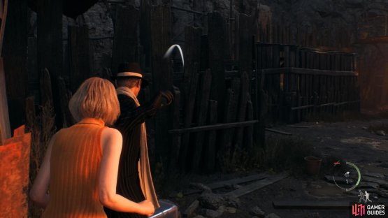 Throw a grenade over the fence to break the lock of the gate.