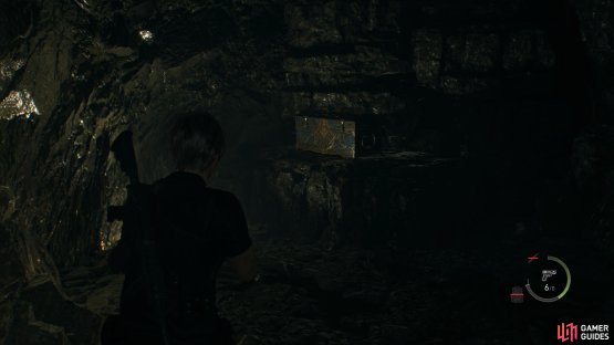 to find the chest sitting in the corner of the cave.