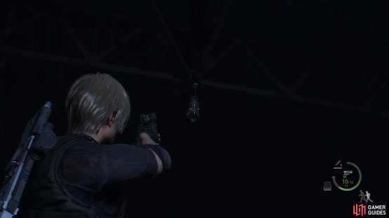 to find the treasure hanging from the ceiling.