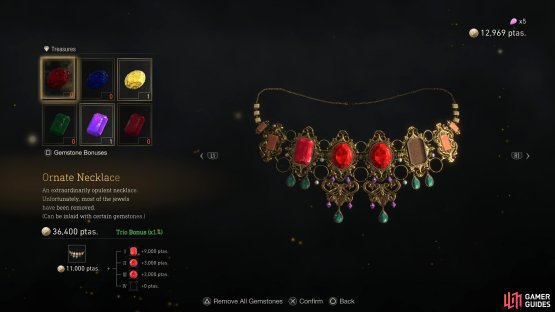 This allows you to place any gems you&rsquo;ve found into a treasure slot.