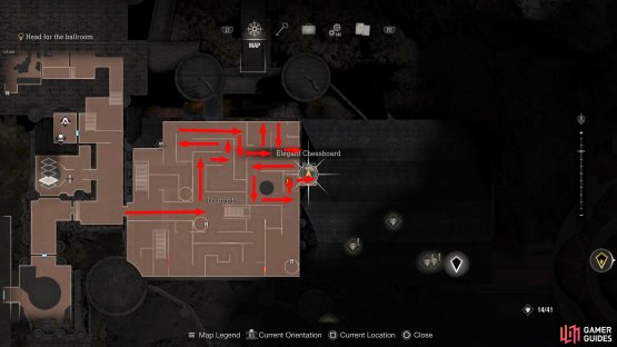 Make your way through the Courtyard Maze to the room in the east.
