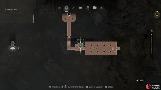 Head through the western door in the Mausoleum by pulling the four strings.