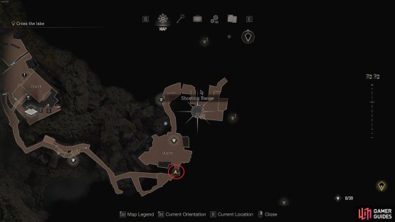 The location of the blue note which gives you the Destroy the Blue Medallions 2 Merchant Request.