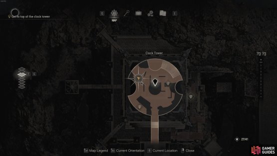 The location of the Clockwork Castellan on the ground floor of the Clock Tower.