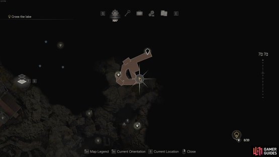 The location of the second blue medallion, at the docks.