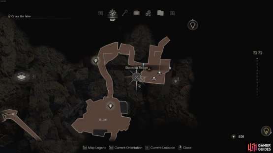 The location of the shooting range in the Merchant&rsquo;s Hideout during chapter 3.