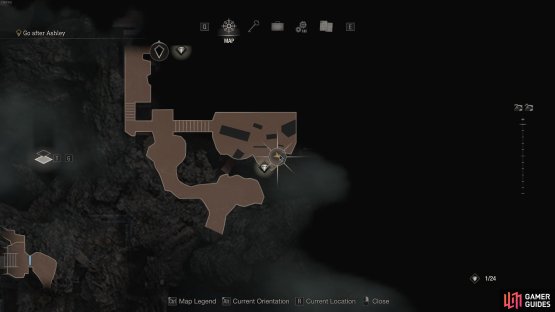 The location of the Clockwork Castellan on the map.
