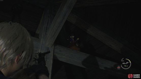 You&rsquo;ll see the Clockwork Castellan on the wooden beams in this small room.