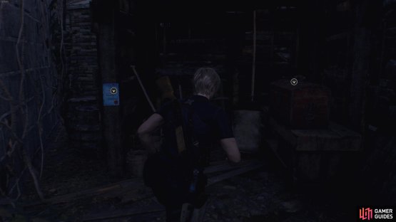 You&rsquo;ll find the blue note behind the large church where Leon suspects Ashley is being held.
