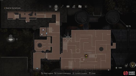 The location of the Clockwork Castellan in the maze.