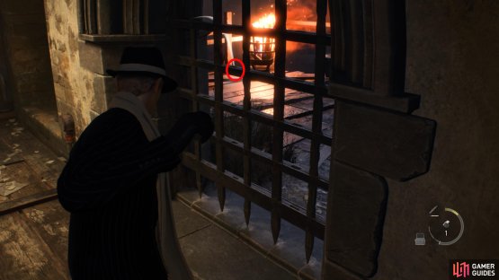 For the second gate, aim the grenade in between the brazier and fence post.