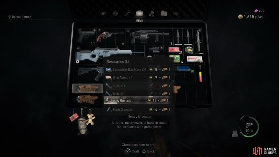 Craft as many grenades as possible 