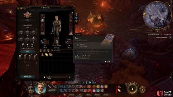 Whichever you pick will be included in your starting gear, including a Rapier and a Hand Crossbow.