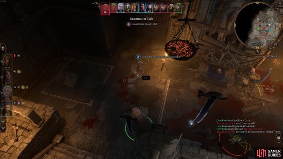 Beastmaster Zurk will try to free the nearby Worgs on his first go.