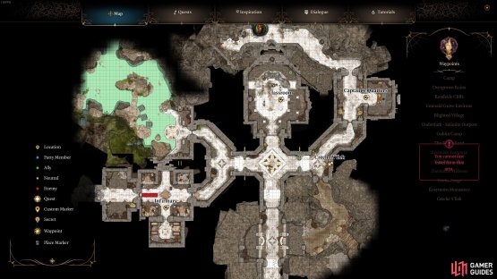 A map of the Creche Y&rsquo;llek, showing the Infirmary, Captain&rsquo;s Quarters, Classroom, and the unlabelled Hatchery in the northwest.