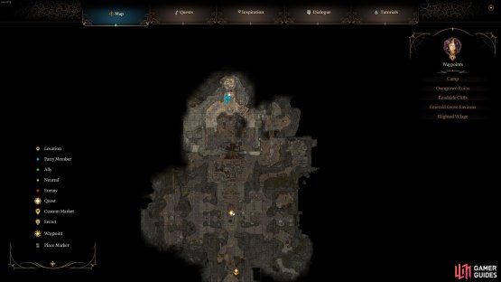 The location of Dror Ragzlin&rsquo;s treasure room, in the northernmost part of the Shattered Sanctum.