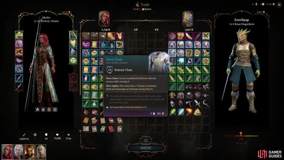 who will sell Elven Chain for around 800 gold.