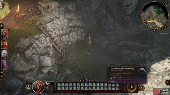 If you have the Mask of the Shapeshifter or similar magics, you can make yourself small enough to fit in the hole.