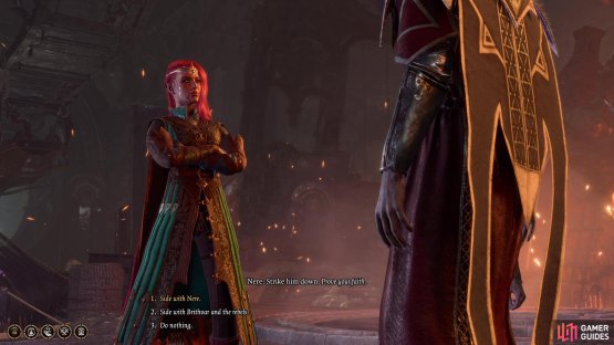 If you didn&rsquo;t conspire with Elder Brithvar, Nere will attempt to sic you on all of the duergar.