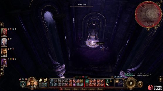 Use a map on the ground near the sacrificial altar to navigate the darkness,