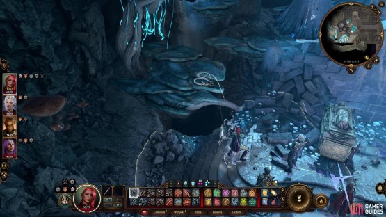 You can bypass the statue of Shar puzzle and instead leap onto some mushrooms,