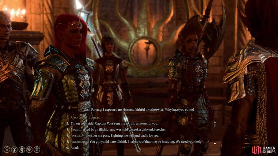 When you reach Creche Y&rsquo;llek, let Lae&rsquo;zel talk you past the guards,