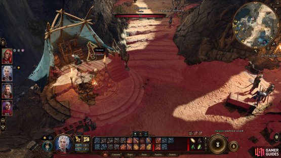 Hide near a merchant, outside the line of sight of any NPCs in the area,