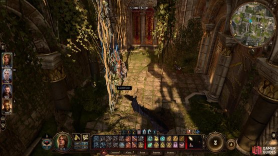 Climb the Knotted Roots opposite the Enchanted Door to reach the Giant Eagle&rsquo;s nest.