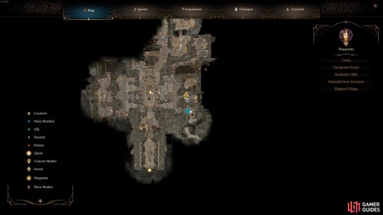 The location of Liam where he&rsquo;s being tortured by the goblins, in the southeast of the Shattered Sanctum.