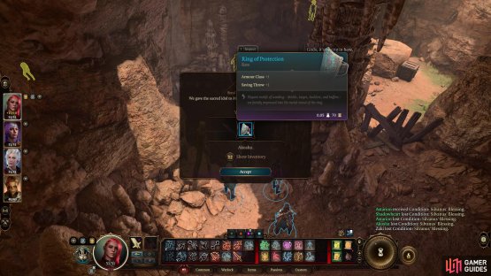 while if you give the idol to Mol, she&rsquo;ll reward you with a Ring of Protection +1.