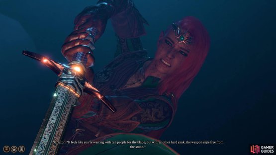 To free the sword, you can either use brute strength,