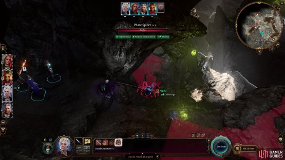 to reach a vantage from which you can ambush your arachnid foes, below.