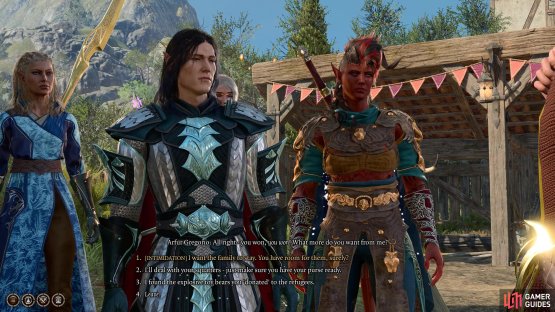 Intimidate Arfur to let the guests stay at his mansion.