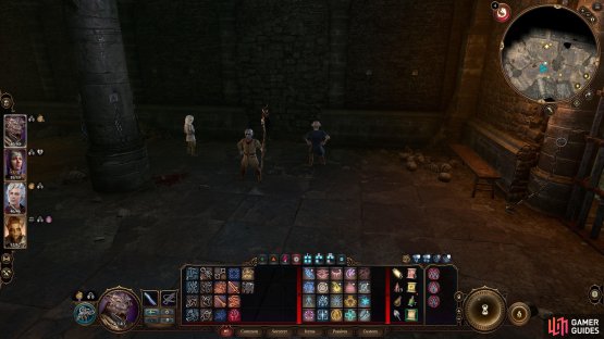 Throw him any bludgeoning weapon you don&rsquo;t need or his hammer, and he will wait for guards to pass, then start whacking the wall down.