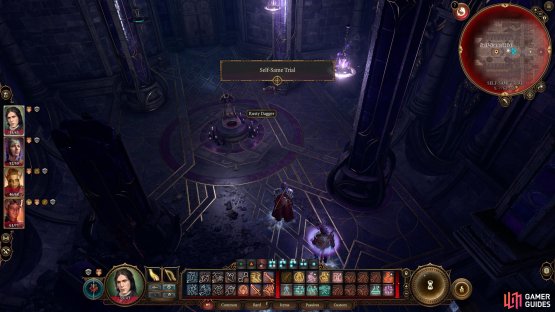 Use the Sacrificial Bowl to start the trial.