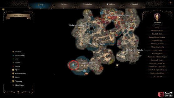 Head to this location of the Underdark,