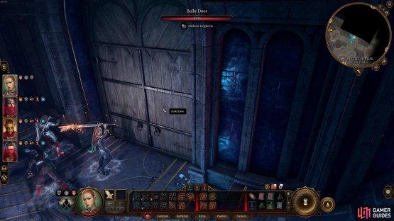 Head to the west door and deal with it how your character would see fit!