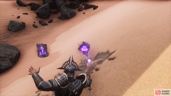 Casting the Detect Resources spell to reveal Blood Crystal enemy locations