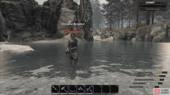 You can find Cimmerian Berserkers wandering the waters around the barrows.