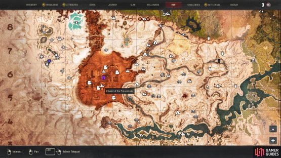 The location of the City of the Triumvirate in The Unnamed City.